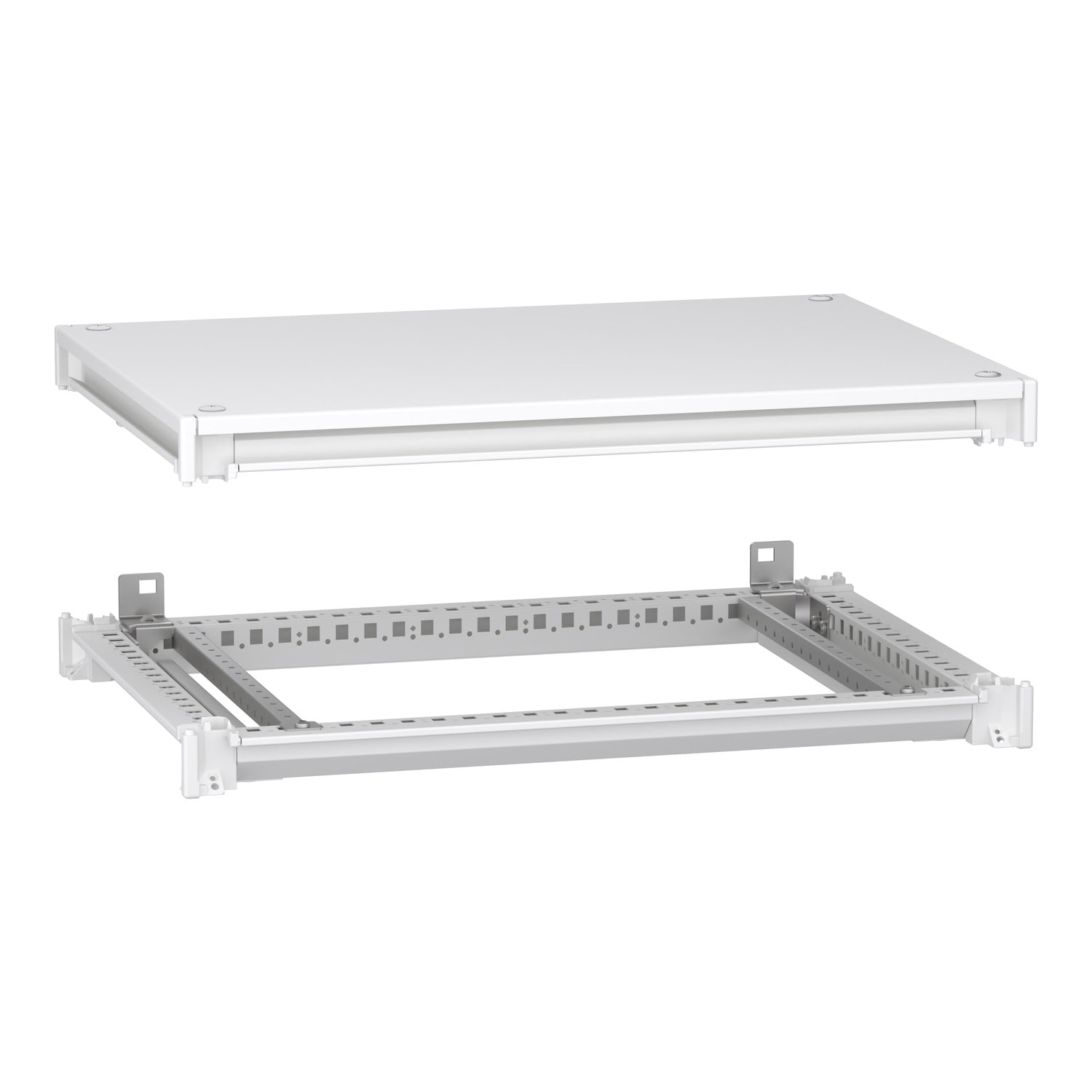 SCHNEIDER ELECTRIC - Telaio inferiore e superiore, Prismaset HD, per armadio elettrico L700 P500mm, tetto incluso, RAL9003