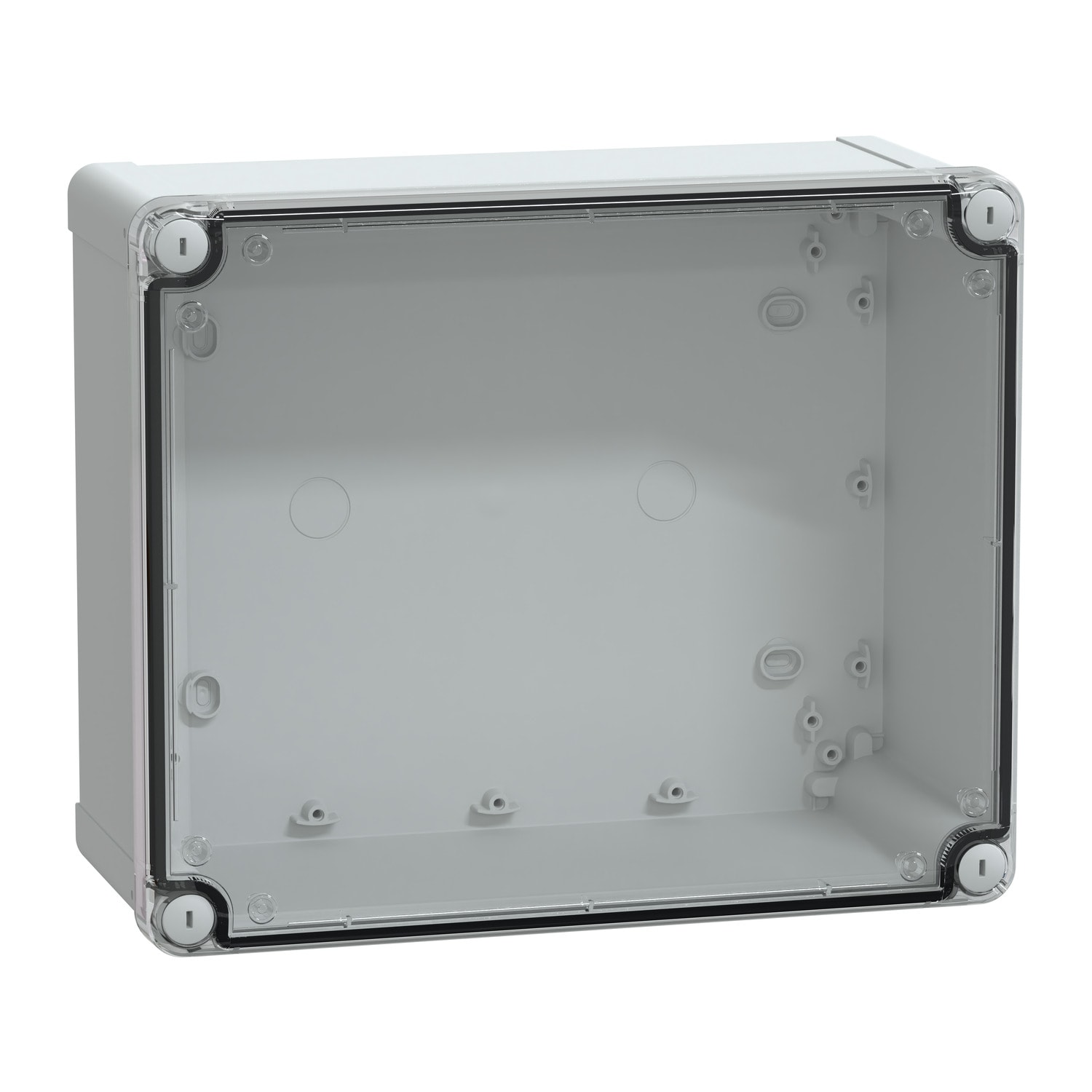 SCHNEIDER ELECTRIC - Contenitore in policarbonato PanelSeT TBP, UL, IP66, IK08, RAL 7035, A291xL241xP128 con coperchio trasparente H60