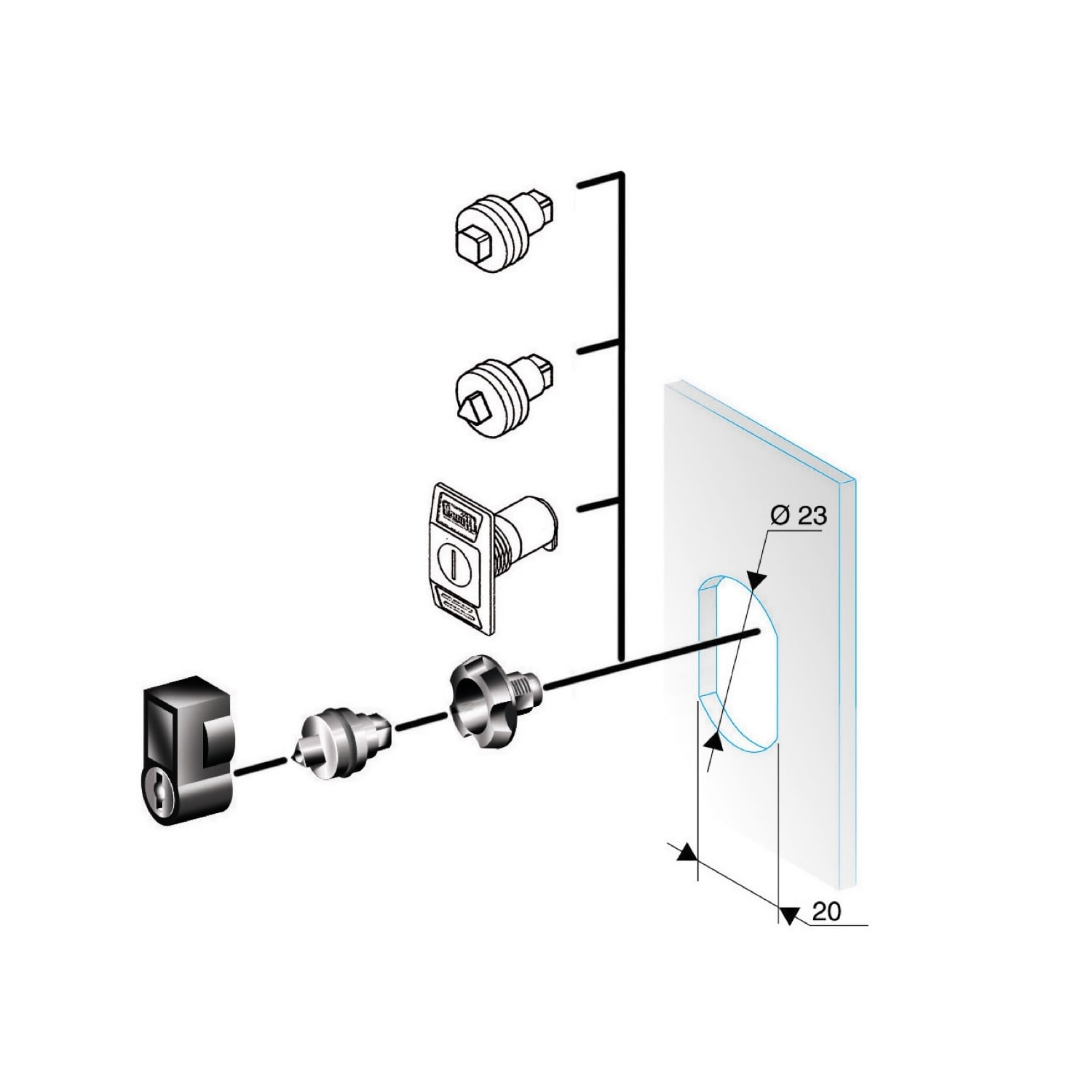 SCHNEIDER ELECTRIC - Serratura quadrata 8 mm