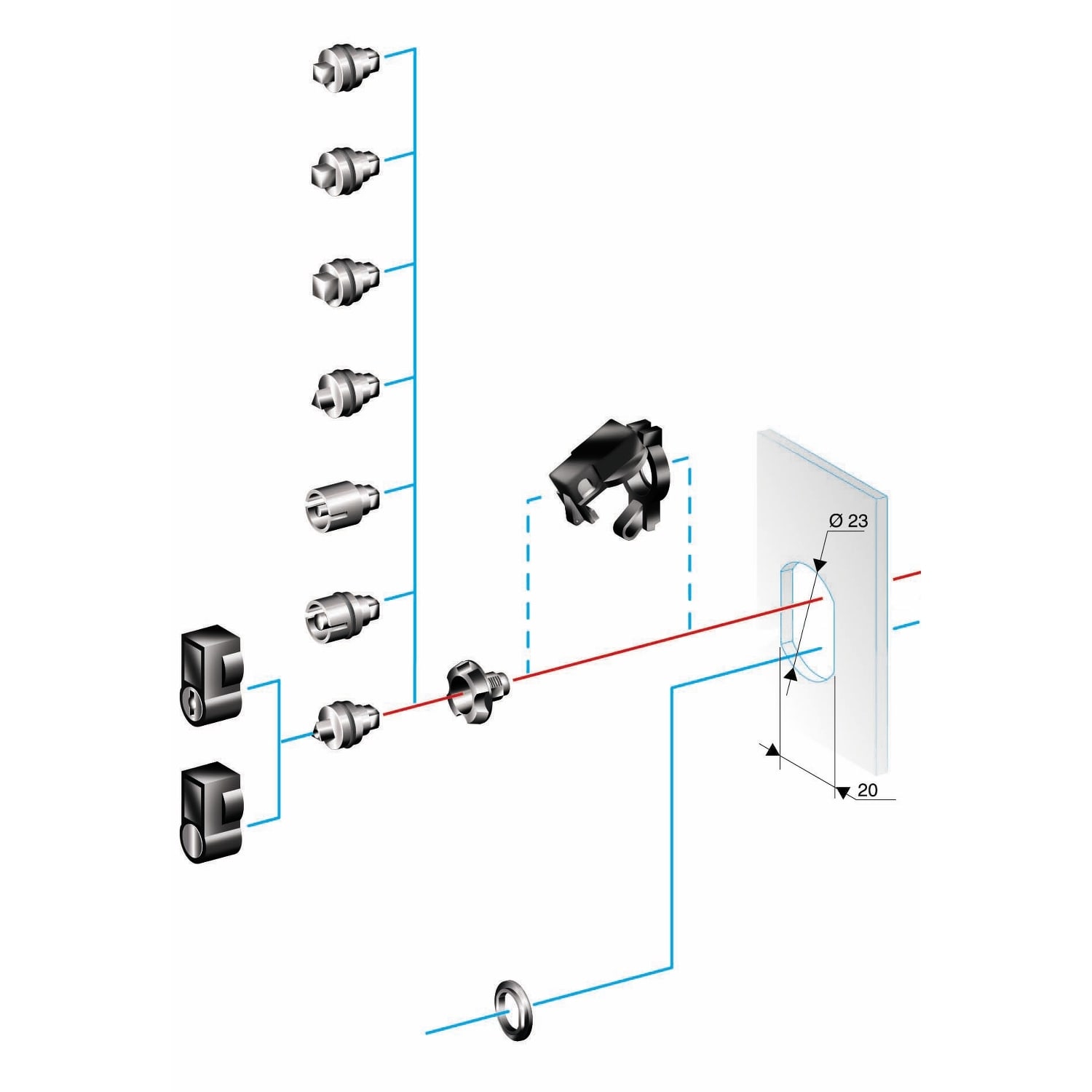 SCHNEIDER ELECTRIC - Serratura doppia barra 5 mm
