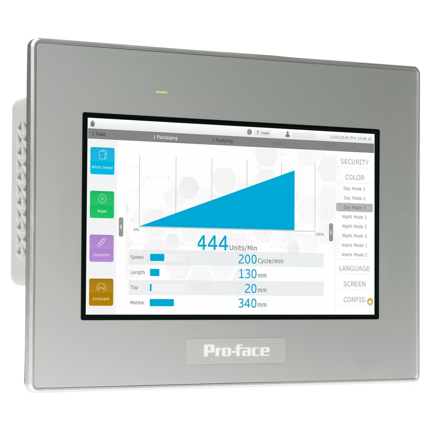 SCHNEIDER ELECTRIC - Display touch panel da 7", 2COM, 2Ethernet, USB host e dispositivo, 24 VDC