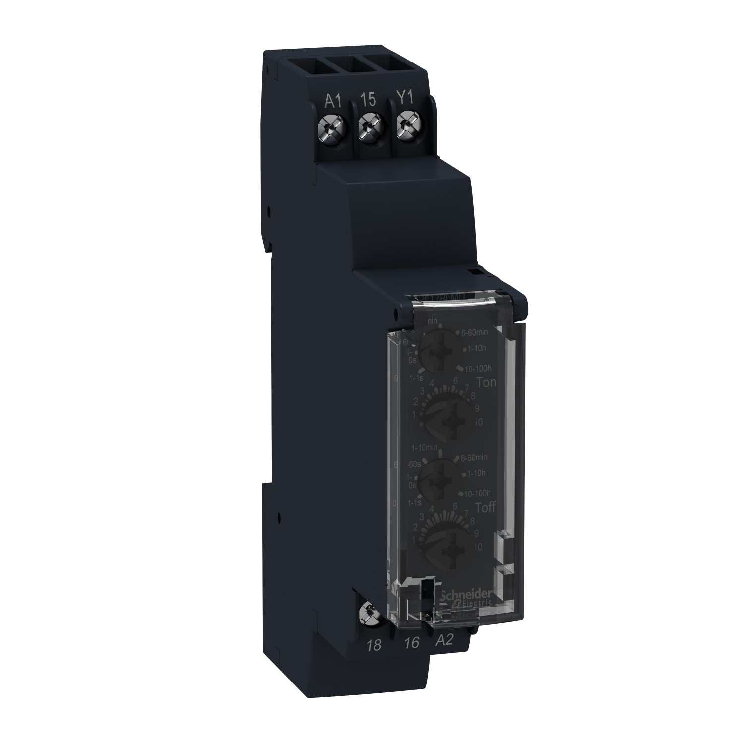 SCHNEIDER ELECTRIC - Relè temporizzato lampeggiatore 12VAC DC - 1 S..100 H - 1 NC/NO