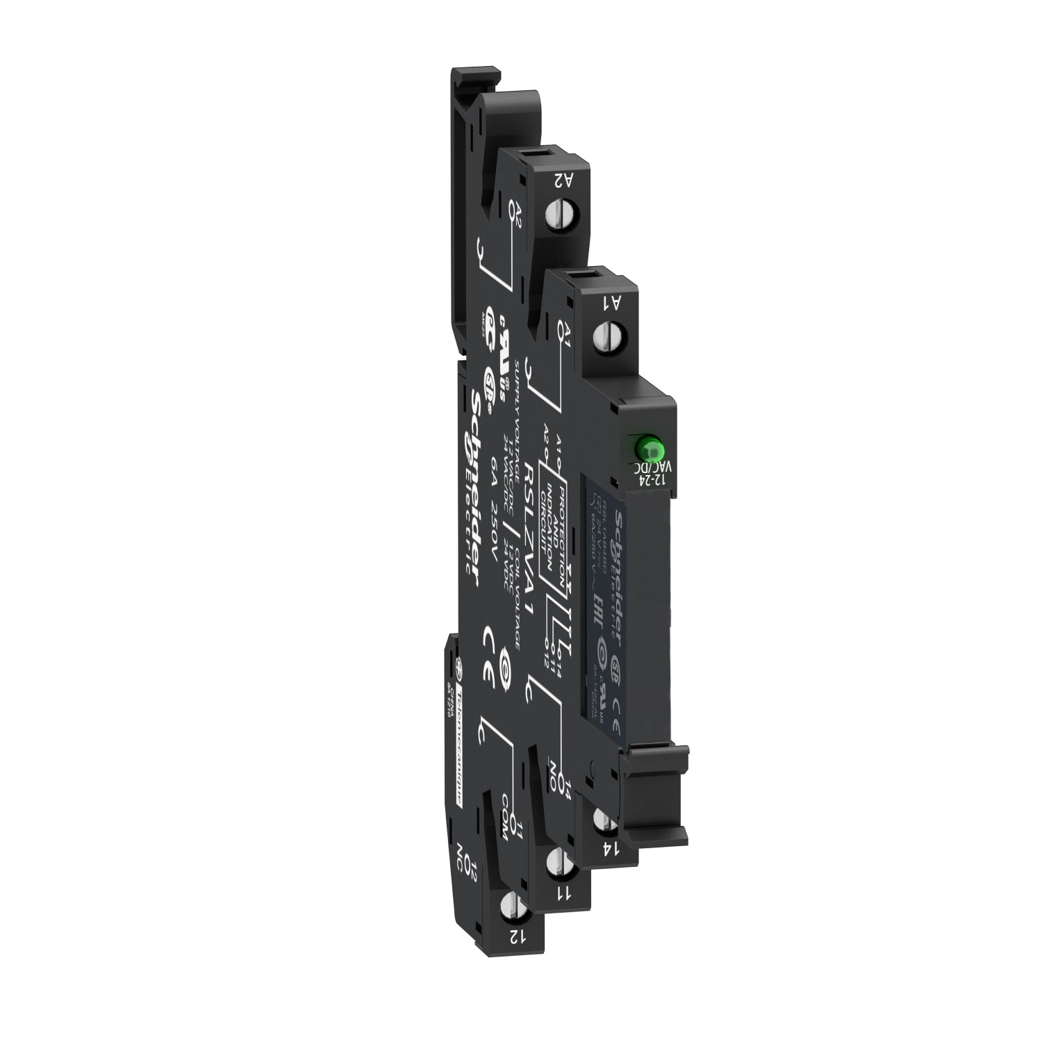 SCHNEIDER ELECTRIC - Relè interfaccia "SLIM" su base a vite con led e circuito di protezione, 12 V