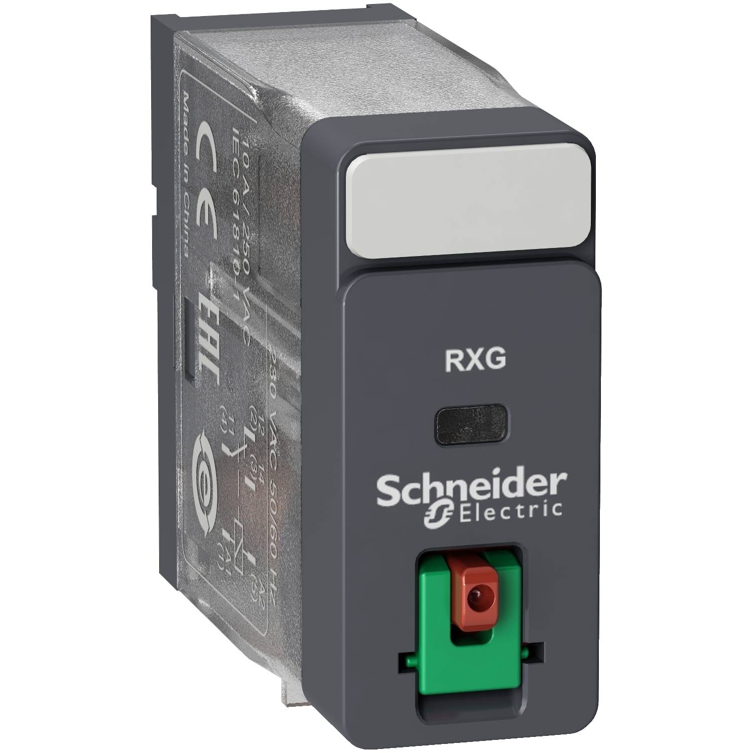 SCHNEIDER ELECTRIC - Relè interfaccia Harmony RXG - 1 NC/NO standard - 230 VAC - 10 A - c/pulsante TEST