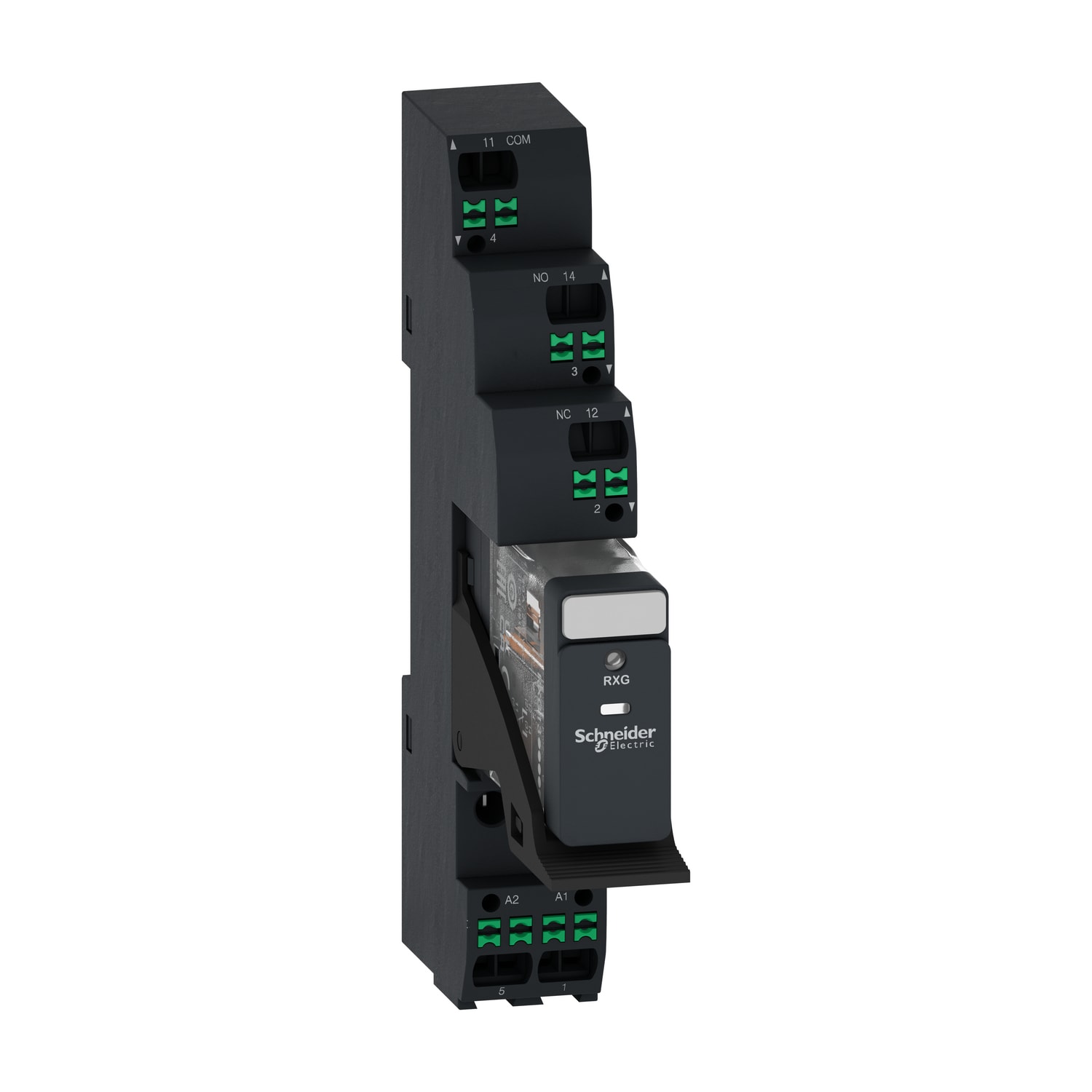 SCHNEIDER ELECTRIC - interfaccia relè a innesto preassemblato con base, relè elettromeccanici Harmony, 10A, 1NC/NO, LED,senza pulsante di prova bloccabile, push-in, 230VAC