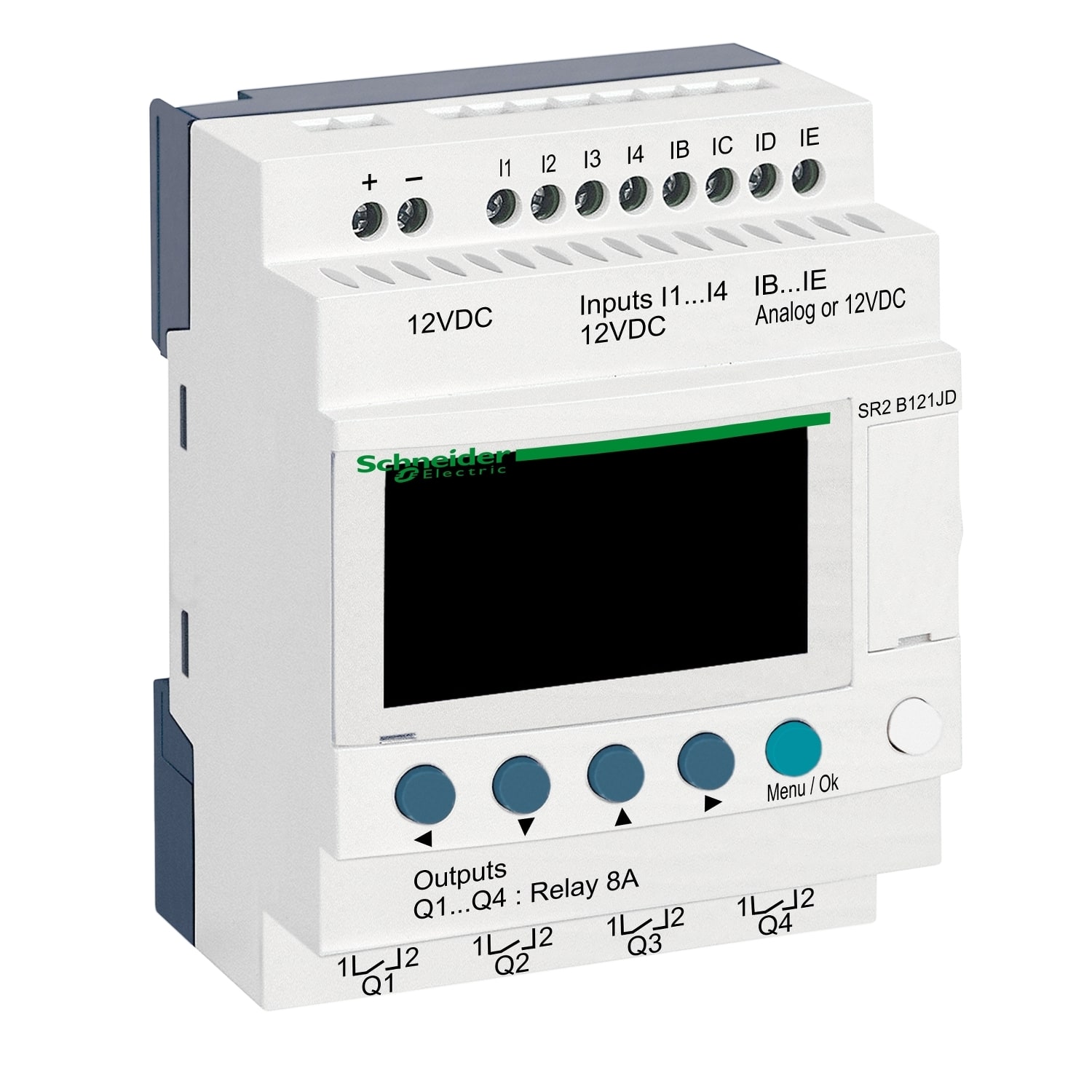 SCHNEIDER ELECTRIC - Smart relay compatto Zelio Logic - 12 I/O - 24 V CC - Orologio - Display