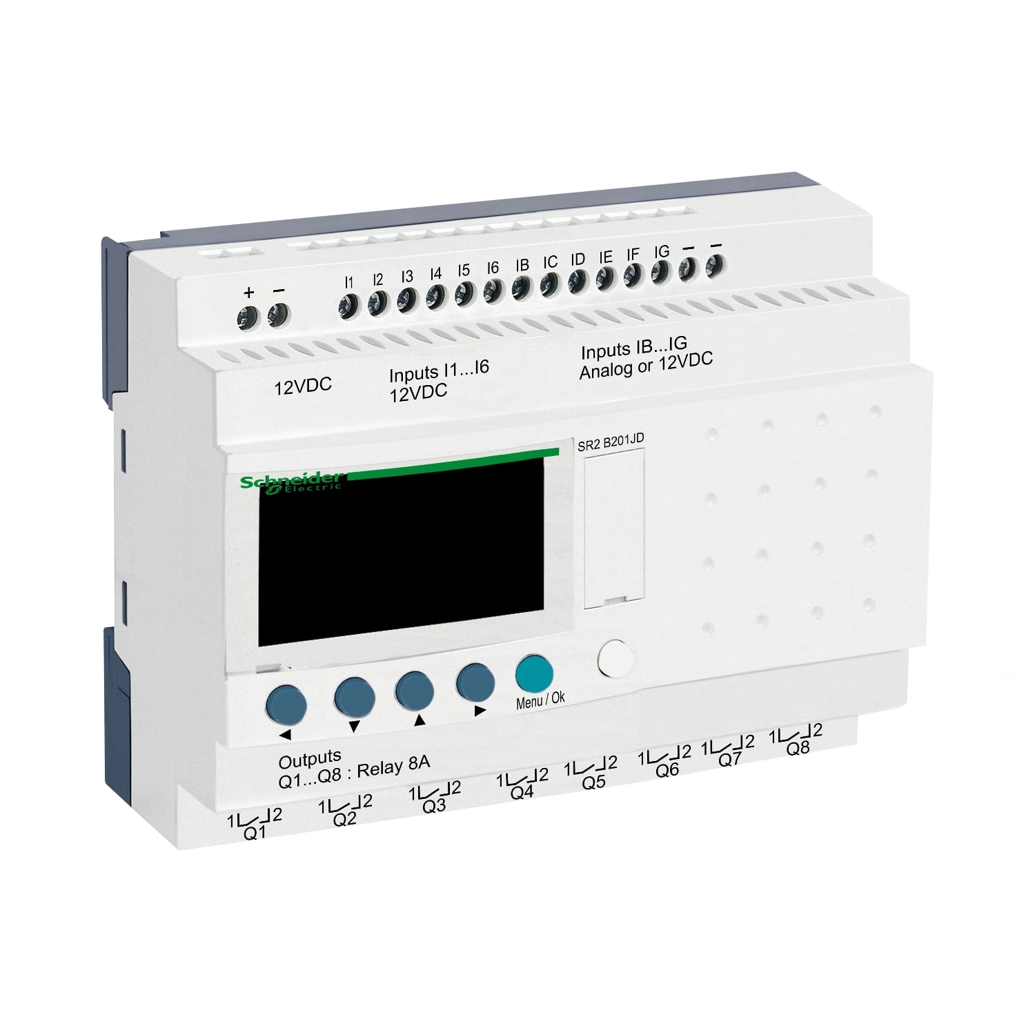 SCHNEIDER ELECTRIC - Smart relay comp. Zelio Logic - 20 I/O - 12 V CC - Orologio - Display
