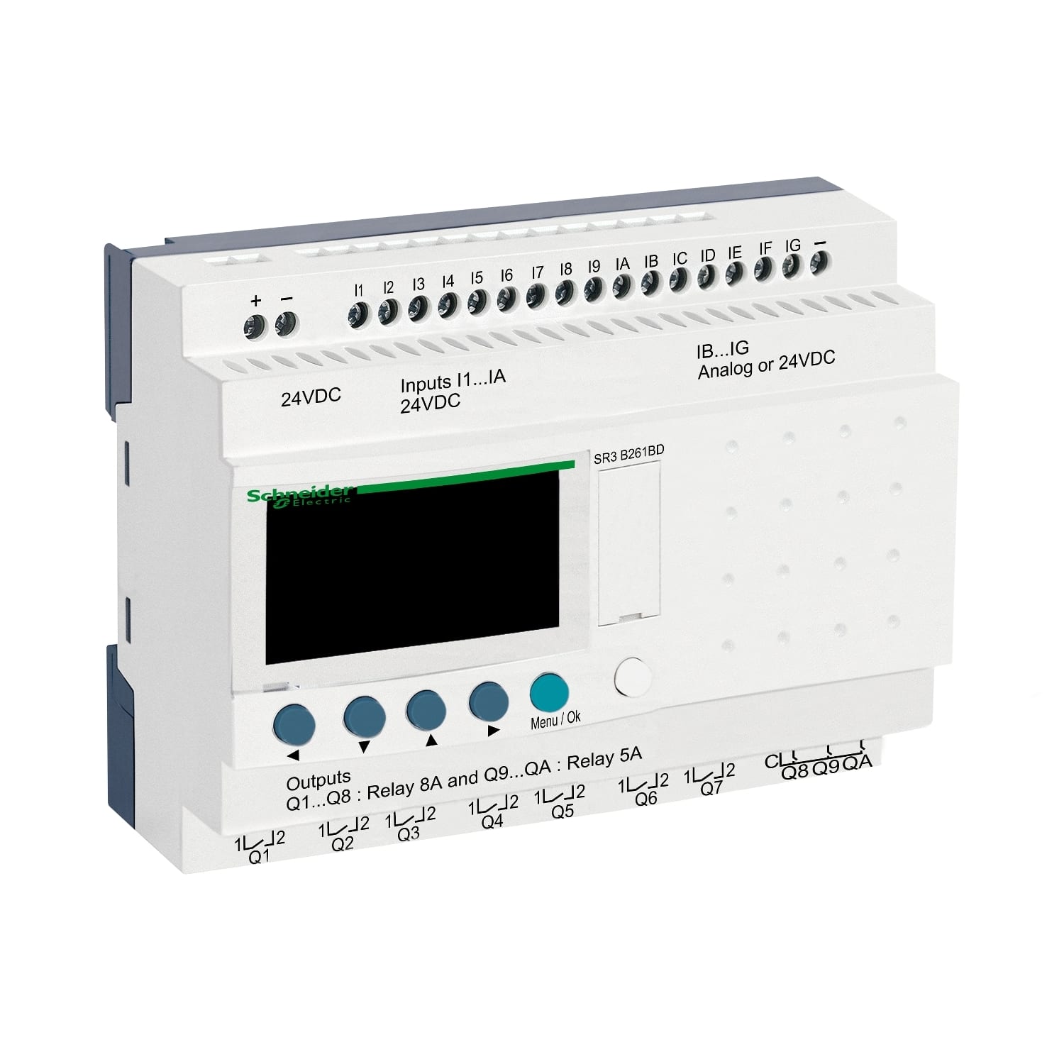 SCHNEIDER ELECTRIC - Smart relay modulare Zelio Logic - 26 I/O - 24 V CC - Orologio - Display