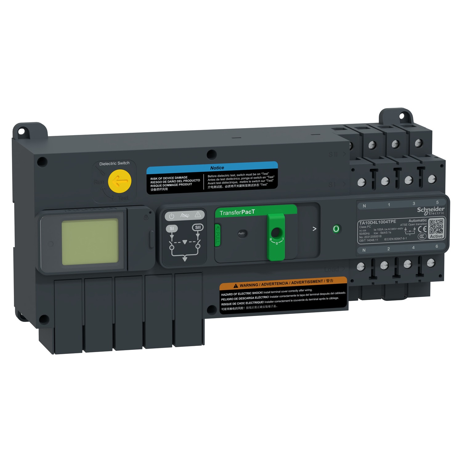 SCHNEIDER ELECTRIC - Commutatore di rete, TransferPacT, TransferPacT Active Automatic, 4P, 100 A, 400 V
