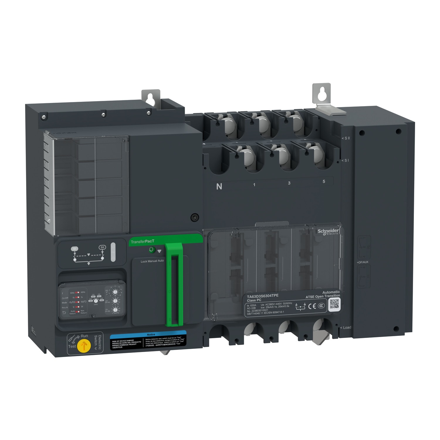 SCHNEIDER ELECTRIC - TransferPacT automatico, 400 A, 400 V, 3P, rotante, telaio 630 A