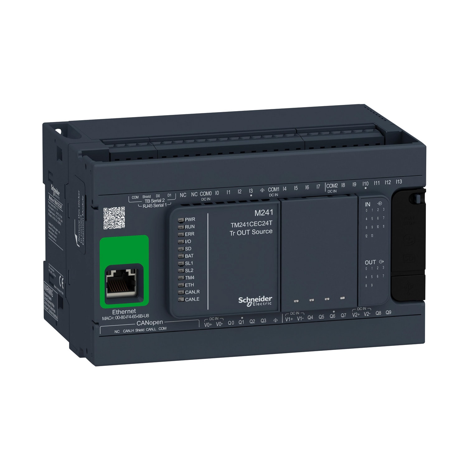 SCHNEIDER ELECTRIC - Controllore M241 24 I/O transistor PNP, Ethernet, CAN master