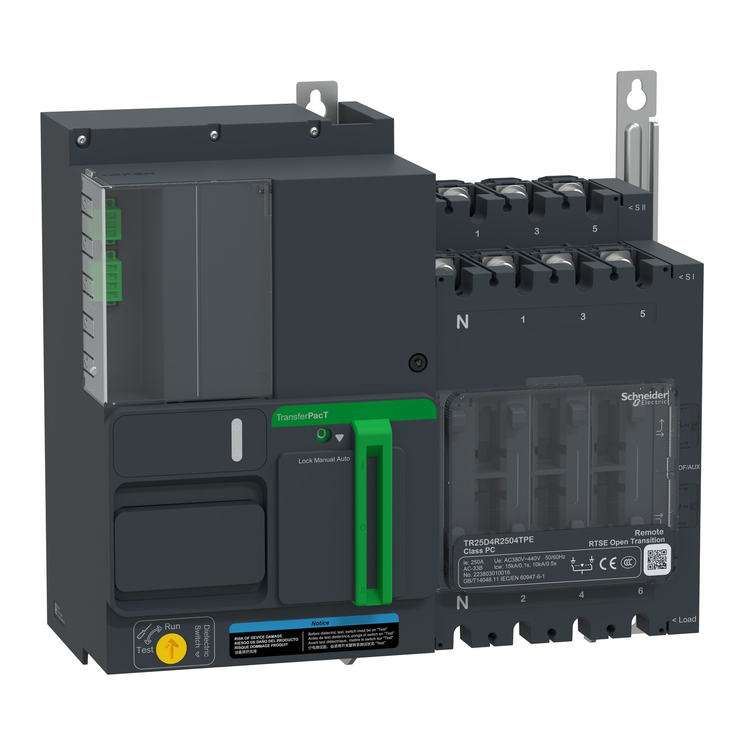 SCHNEIDER ELECTRIC - Commutatore di rete, TransferPacT, TransferPacT Remote, 4P, 200 A, 400 V