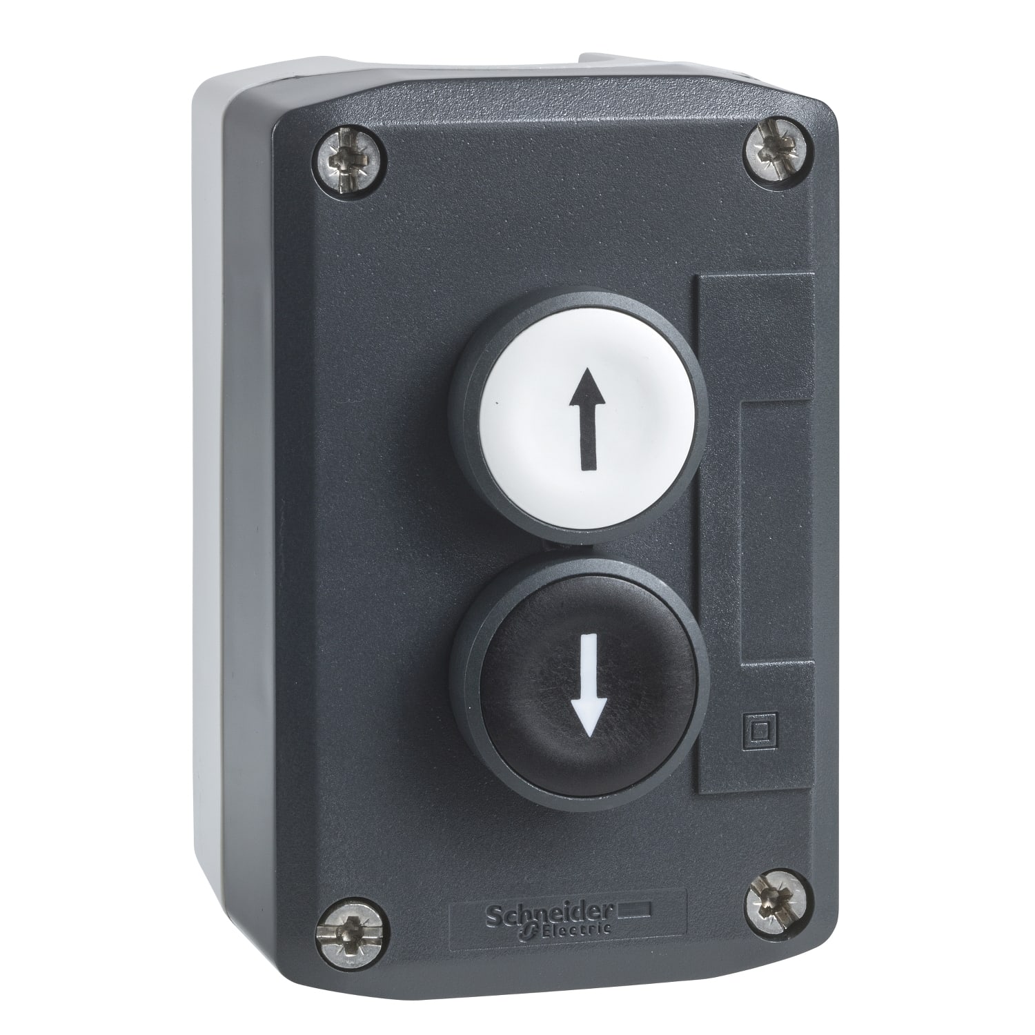 SCHNEIDER ELECTRIC - Pulsantiera, Harmony, in plastica, grigio scuro, 1 a filo ghiera con marcatura FRECCIA SU 1 a filo ghiera GIÙ, 22 mm, ad impulso,  UL CSA