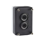 SCHNEIDER ELECTRIC - Pulsantiera completa, Harmony XALD, grigio scuro, pulsante bianco a filo ghiera/nero, 22 mm, 1NO + 1NC