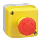 SCHNEIDER ELECTRIC - Pulsantiera, Harmony, plastica, gialla, 1 fungo rosso, 40 mm, girare per sbloccare l'arresto di emergenza 1NO + 1NC, senza marcatura,  UL CSA