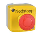 SCHNEIDER ELECTRIC - Pulsantiera, Harmony XALD, XALK, plastica, gialla, 1 pulsante con testa a fungo rosso 40 mm, arresto di emergenza girare per sbloccare 2 NC, NA