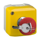 SCHNEIDER ELECTRIC - Pulsantiera GIALLA - 1 pulsante con testa a fungo rosso Ø40 a chiave 1 NC