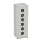 SCHNEIDER ELECTRIC - Pulsantiera in metallo grigia  M25 6 fori 22MM 80X220X77 UL CSA