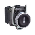SCHNEIDER ELECTRIC - Pulsante nero Ø22 - filoghiera ad impulso - con simbolo FRECCIA GIÙ - 1NO