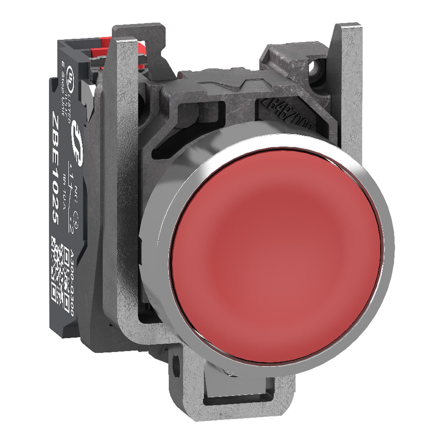 SCHNEIDER ELECTRIC - Pulsante, Harmony XB4, metallo, filoghiera, rosso, 22 mm, ad impulso, senza marcatura, 1 NC, contatti Push-in