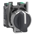 SCHNEIDER ELECTRIC - Selettore a leva, Harmony XB4, metallo, nero, 22 mm, 3 posizioni, fisso, 2 NO, contatti Push-in