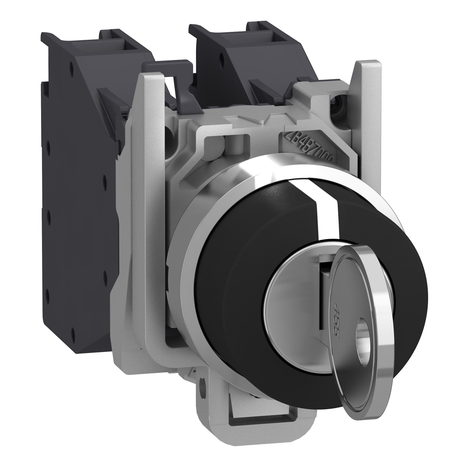 SCHNEIDER ELECTRIC - Selettore a chiave, Harmony XB4, metallo, nero, 22mm, chiave 455, 3 posizioni fisse, 2 NO