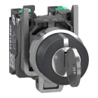 SCHNEIDER ELECTRIC - Selettore a chiave, Harmony XB4, metallo, nero, 22 mm, chiave 455, 3 posizioni, fisse, estrazione chiave 3 posizioni, 2 NO, Push in