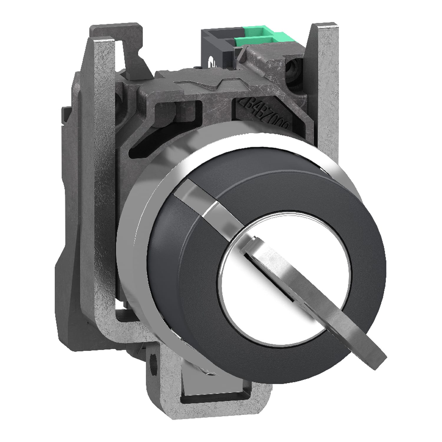 SCHNEIDER ELECTRIC - Selettore a chiave, Harmony XB4, metallo, nero, 22 mm, chiave 455, 2 pos, fisso, estrazione chiave sinistra destra, 1 NO, Push-in