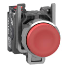 SCHNEIDER ELECTRIC - Pulsante, Harmony XB4, metallo, sporgente, rosso, 22 mm, ad impulso, senza marcatura, 1 NC, contatti Push-in