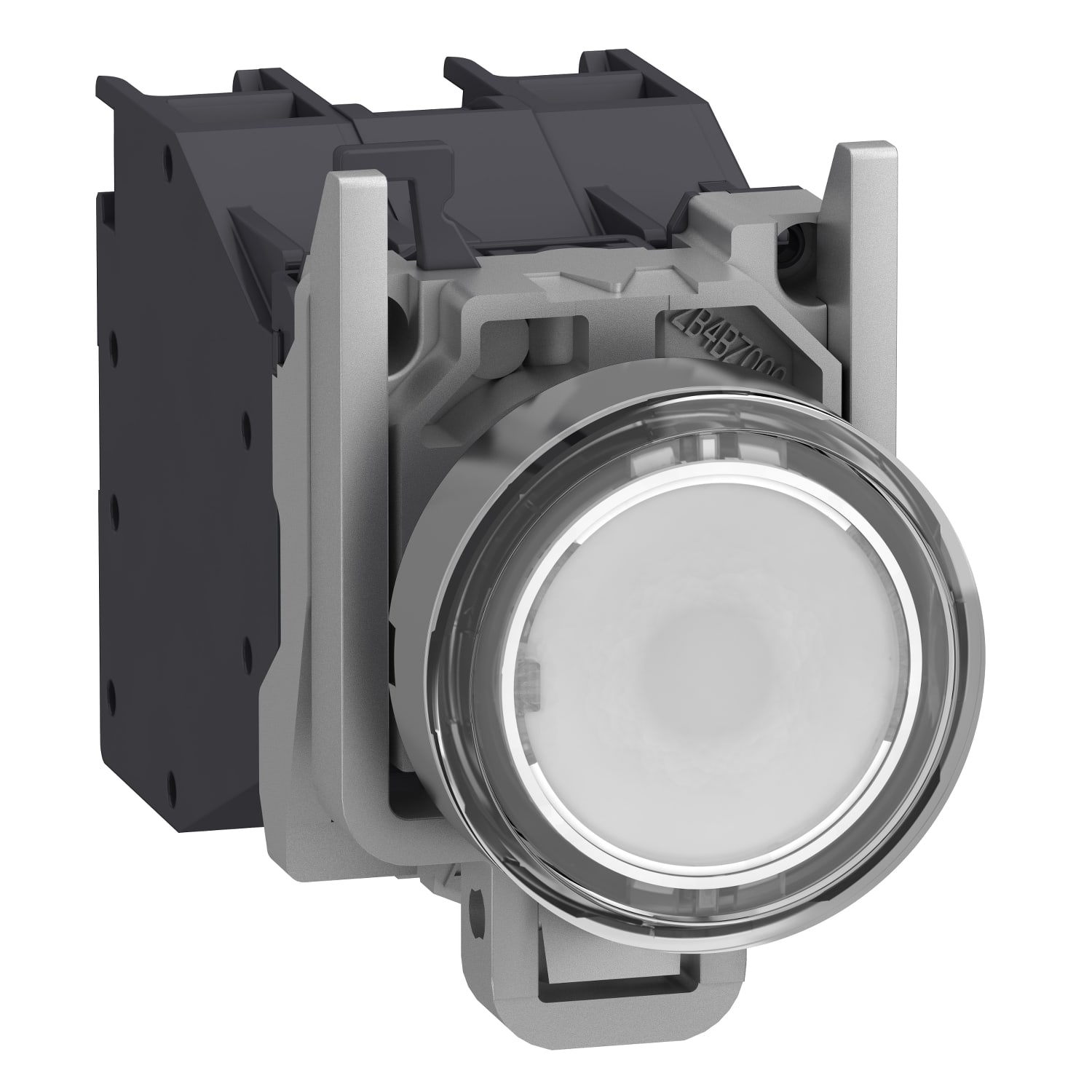 SCHNEIDER ELECTRIC - Pulsante luminso, Harmony XB4 - ATEX D, metallo, bianco filoghiera, 22mm, ad impulso, con cappuccio, 1NO, 24...254V AC/DC