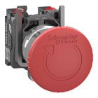 SCHNEIDER ELECTRIC - Pulsante arresto di emergenza, Harmony XB4, metallo, fungo rosso 40 mm, 22 mm, girare per sbloccare, 2NC, contatti Push-in