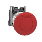 SCHNEIDER ELECTRIC - Harmony XB4, Arresto di emergenza, metallo, fungo rosso Ø40, Ø22, ad aggancio, girare per sbloccare, 1 NC auto-monitorato
