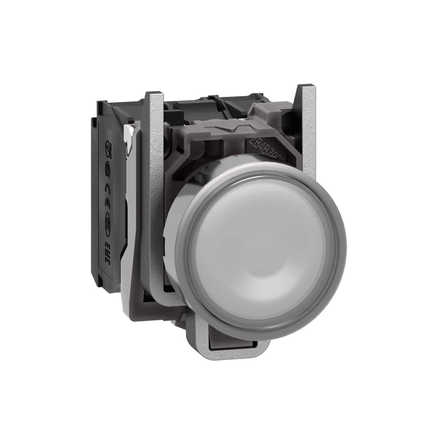 SCHNEIDER ELECTRIC - Pulsante luminoso bianco Ø22 - filoghiera ad impulso - 24V - 1NO+1NC- LED universale