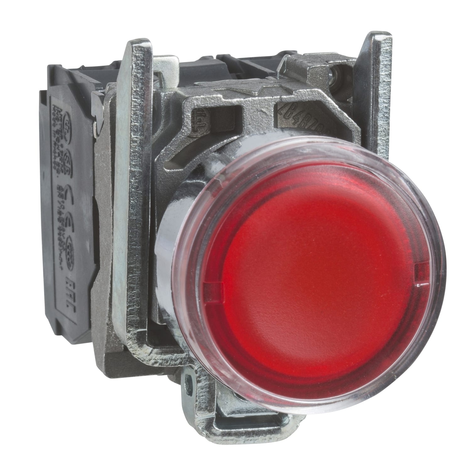 SCHNEIDER ELECTRIC - Pulsante luminoso rosso Ø22 - filoghiera ad impulso - 250V - 1NO+1NC