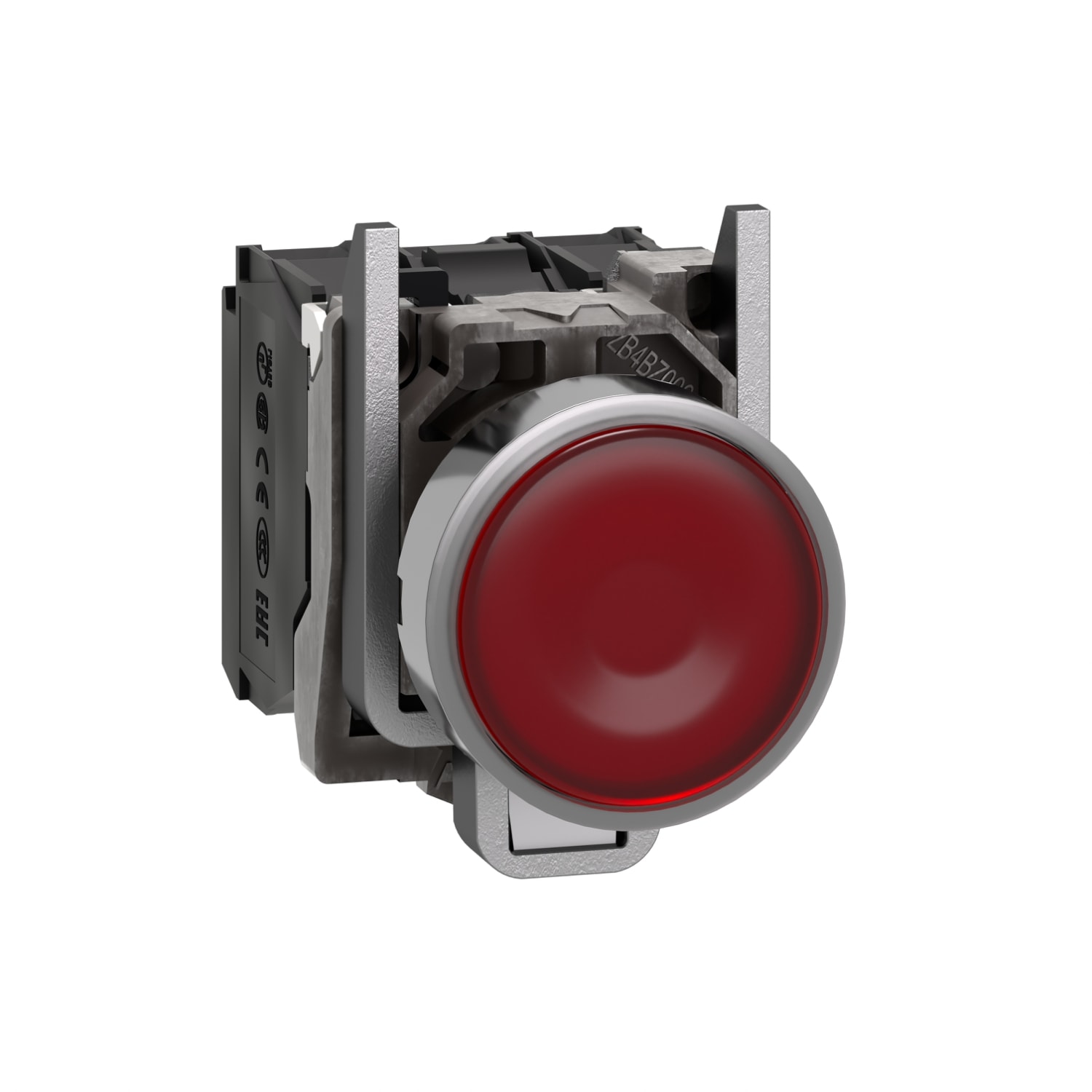 SCHNEIDER ELECTRIC - Pulsante luminoso rosso Ø22 - filoghiera ad impulso - 120V - 1NO+1NC- LED universale