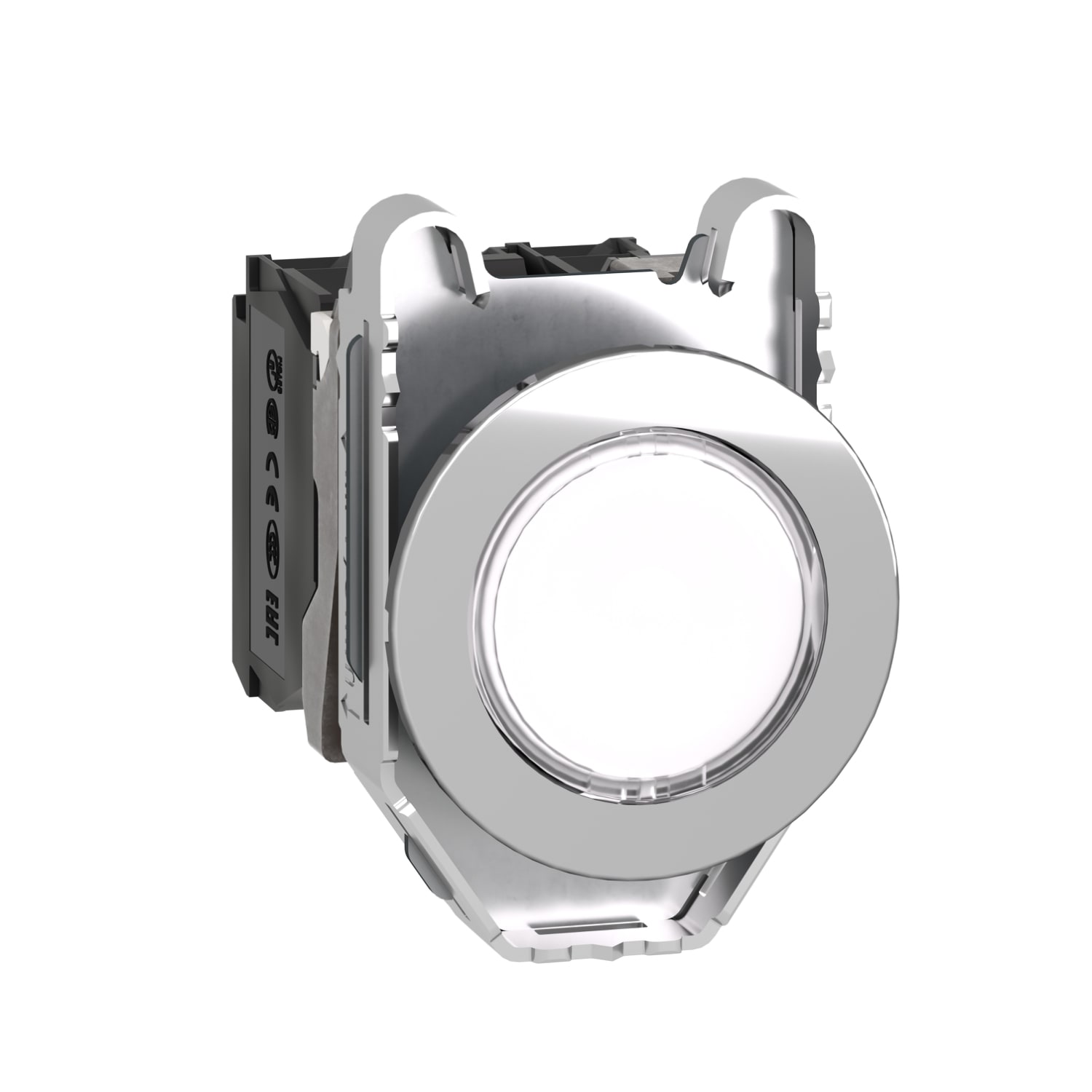 SCHNEIDER ELECTRIC - Pulsante luminoso bianco filopannello LED universale 230 VAC 1NO+1NC- Ø30