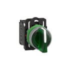 SCHNEIDER ELECTRIC - Selettore luminoso verde -Ø22- 3 pos -120Vac- ghiera grigia- 1NO+1NC - LED universale