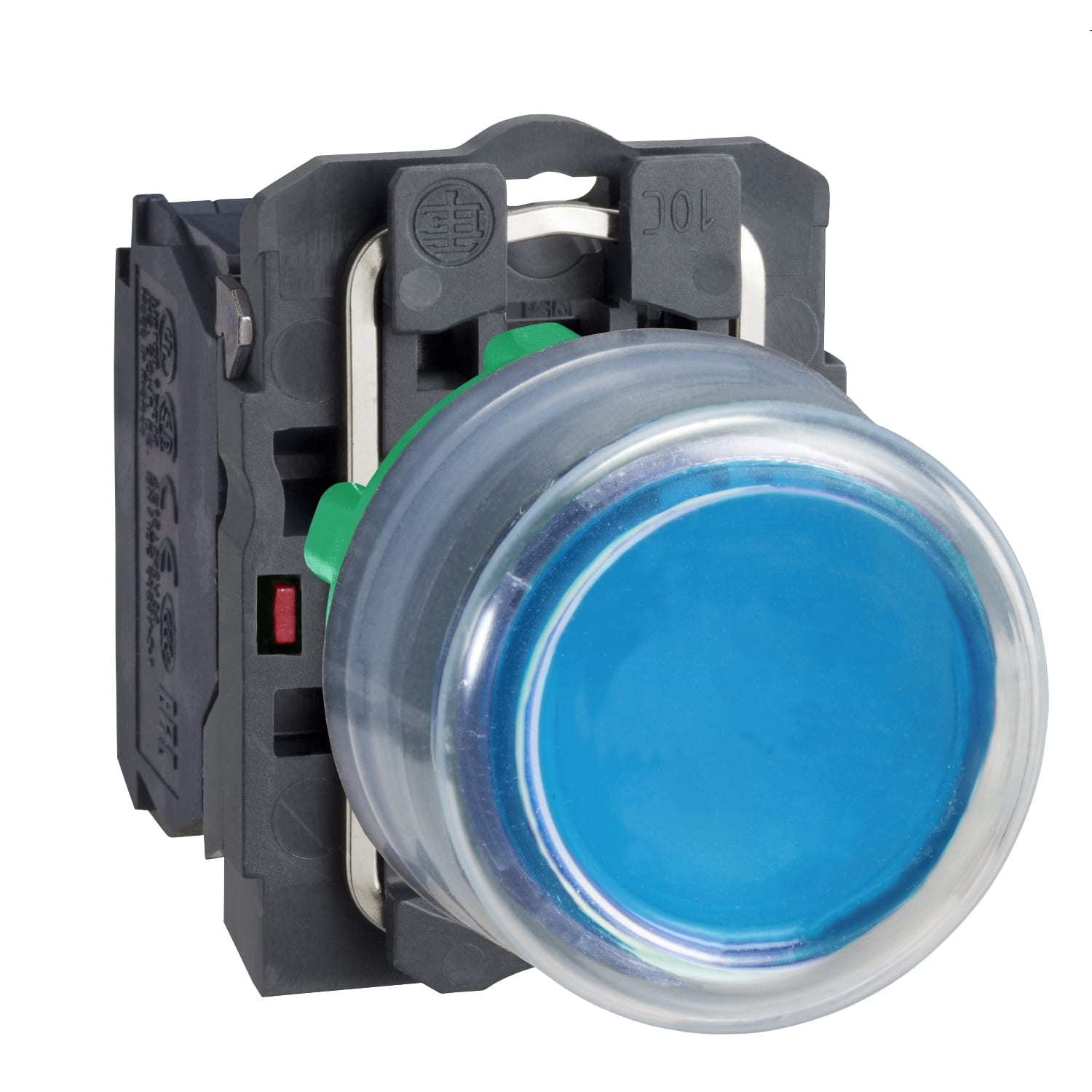 SCHNEIDER ELECTRIC - Pulsante blu ghiera grigia