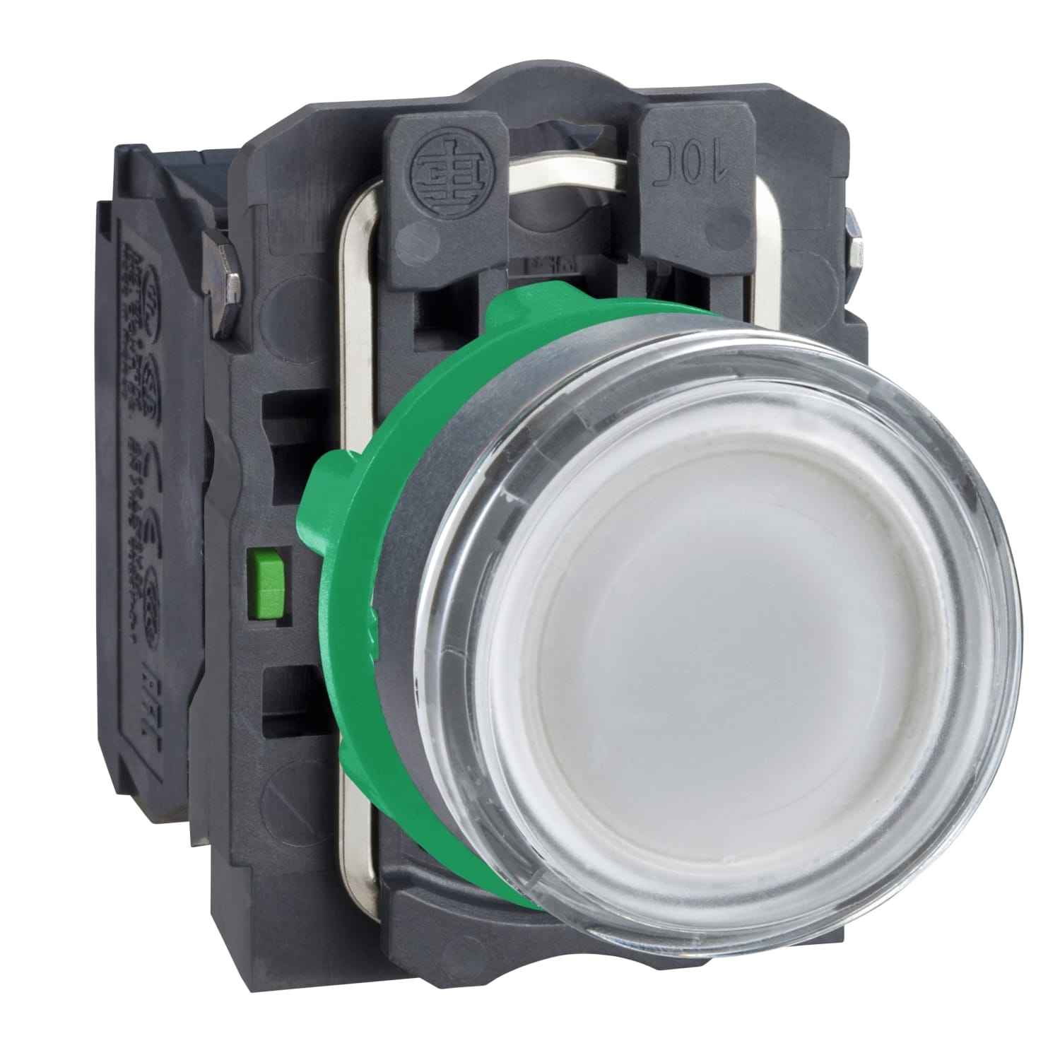 SCHNEIDER ELECTRIC - Pulsante luminoso bianco Ø22 - filoghiera ad impulso - 250V - 1NA+1NC