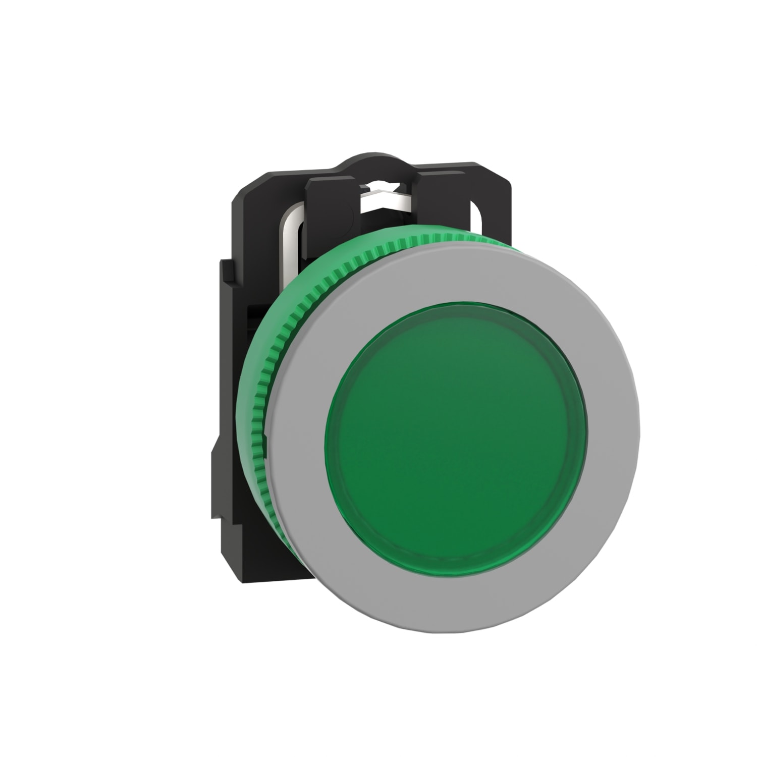 SCHNEIDER ELECTRIC - Lampada spia verde 24Vac/dc filopannello - Ø30 - LED universale - ghiera grigia - Ø30 - LED universale