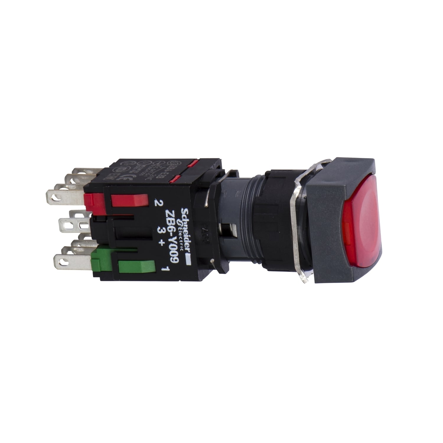 SCHNEIDER ELECTRIC - Pulsante luminoso rosso Ø16 - filoghiera ad impulso - 24V - 1NC