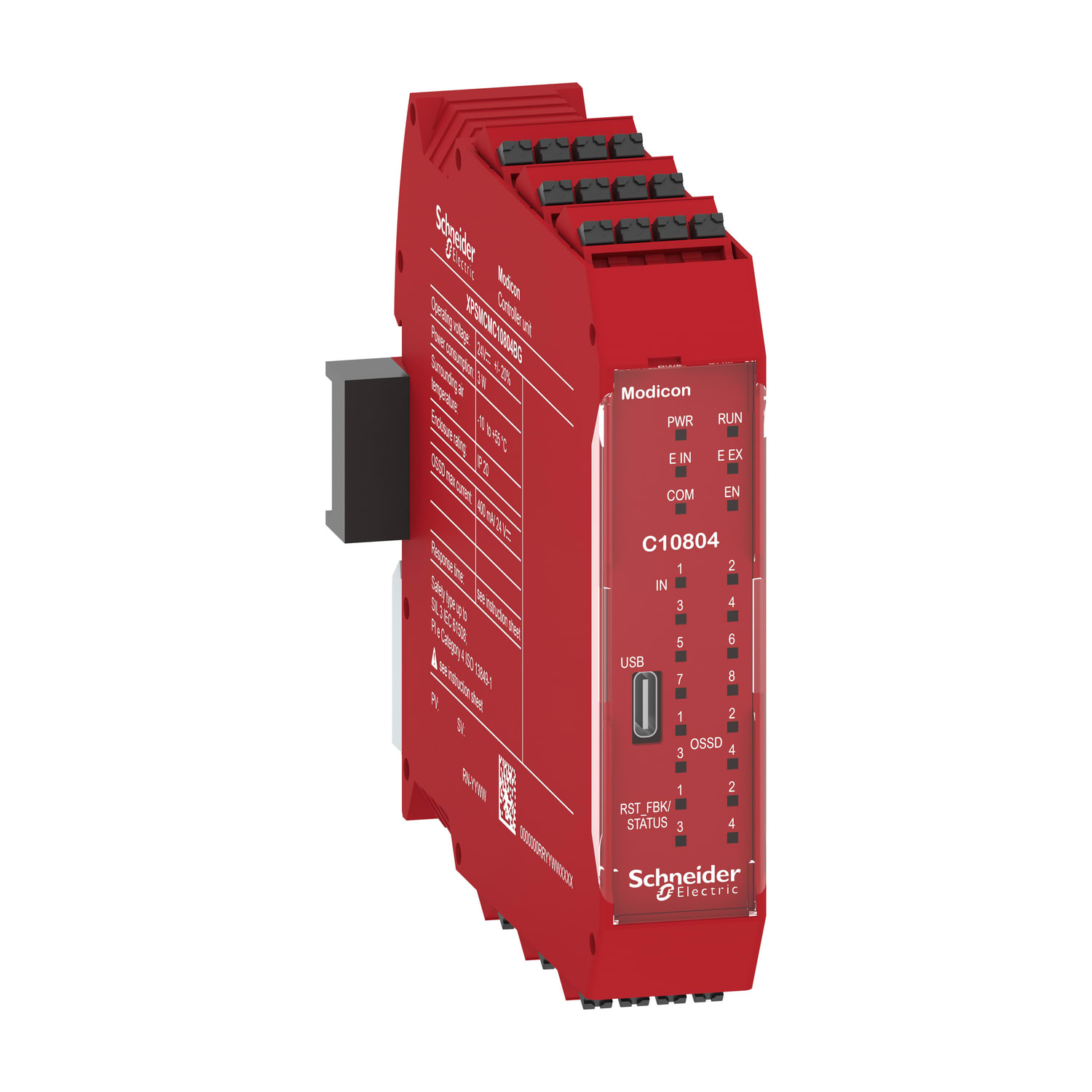 SCHNEIDER ELECTRIC - CPU di sicurezza, Modicon XPSMCM, 8 ingressi + 4 uscite digitali a singolo canale SIL3, morsetti a molla