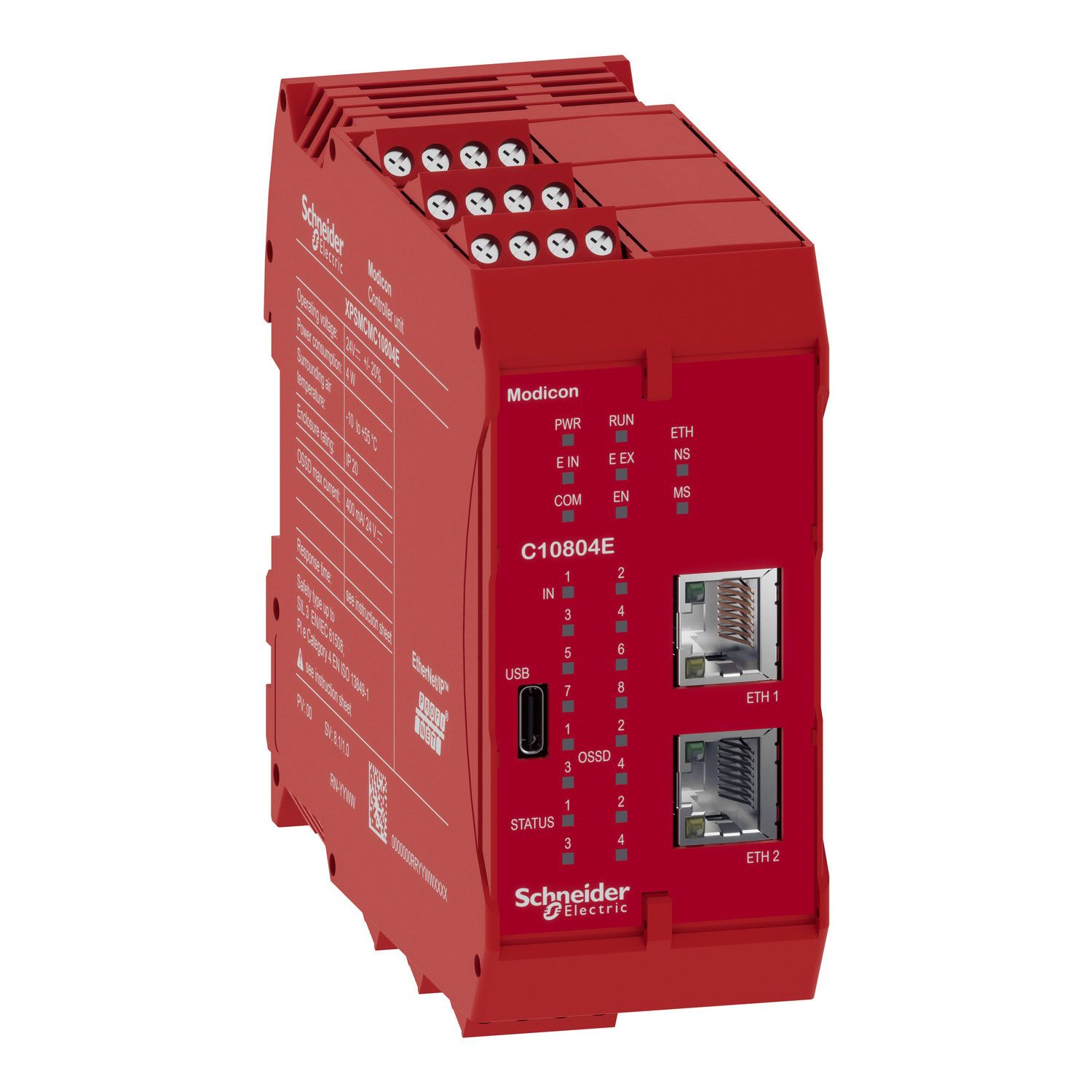 SCHNEIDER ELECTRIC - Controllore di sicurezza con comunicazione integrata, Modicon MCM, 8 ingressi, 4 uscite, monitoraggio, moduli di espansione, vite