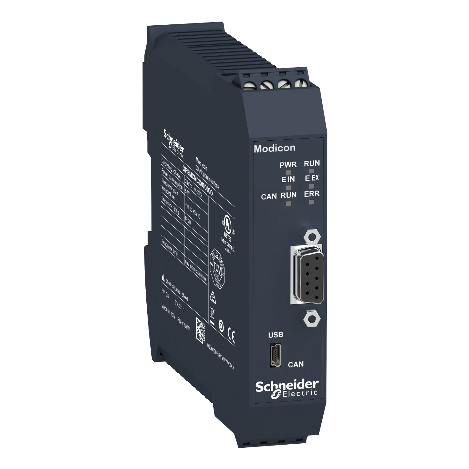 SCHNEIDER ELECTRIC - Modulo di comunicazione Modicon XPSMCM, CANopen, morsetti a vite