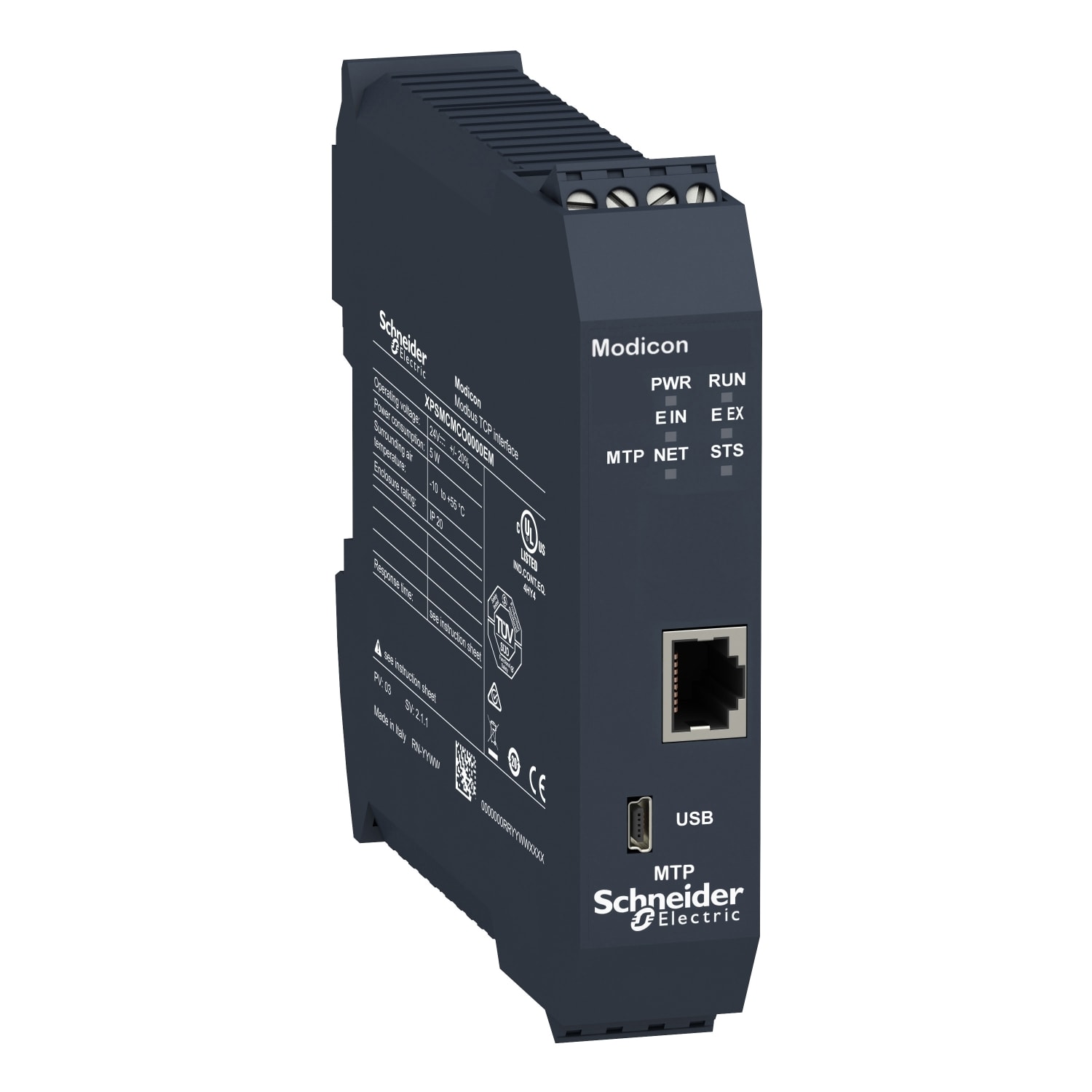 SCHNEIDER ELECTRIC - Modulo di comunicazione Modicon XPSMCM, Modbus TCP/IP, morsetti a vite