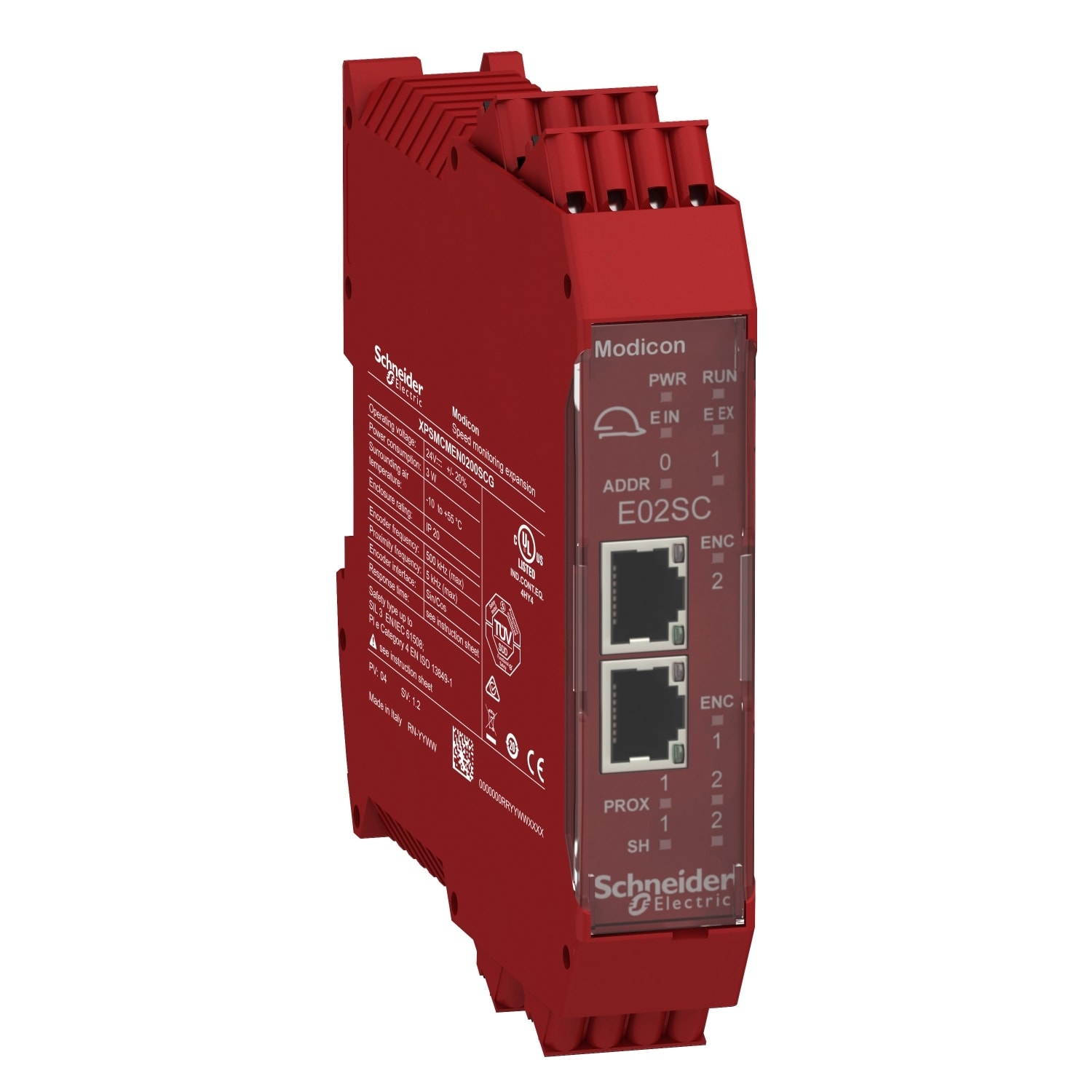 SCHNEIDER ELECTRIC - Modulo espansione di sicurezza, Modicon XPSMCM, 2 ingressi encoder Sin/Cos, morsetti a molla