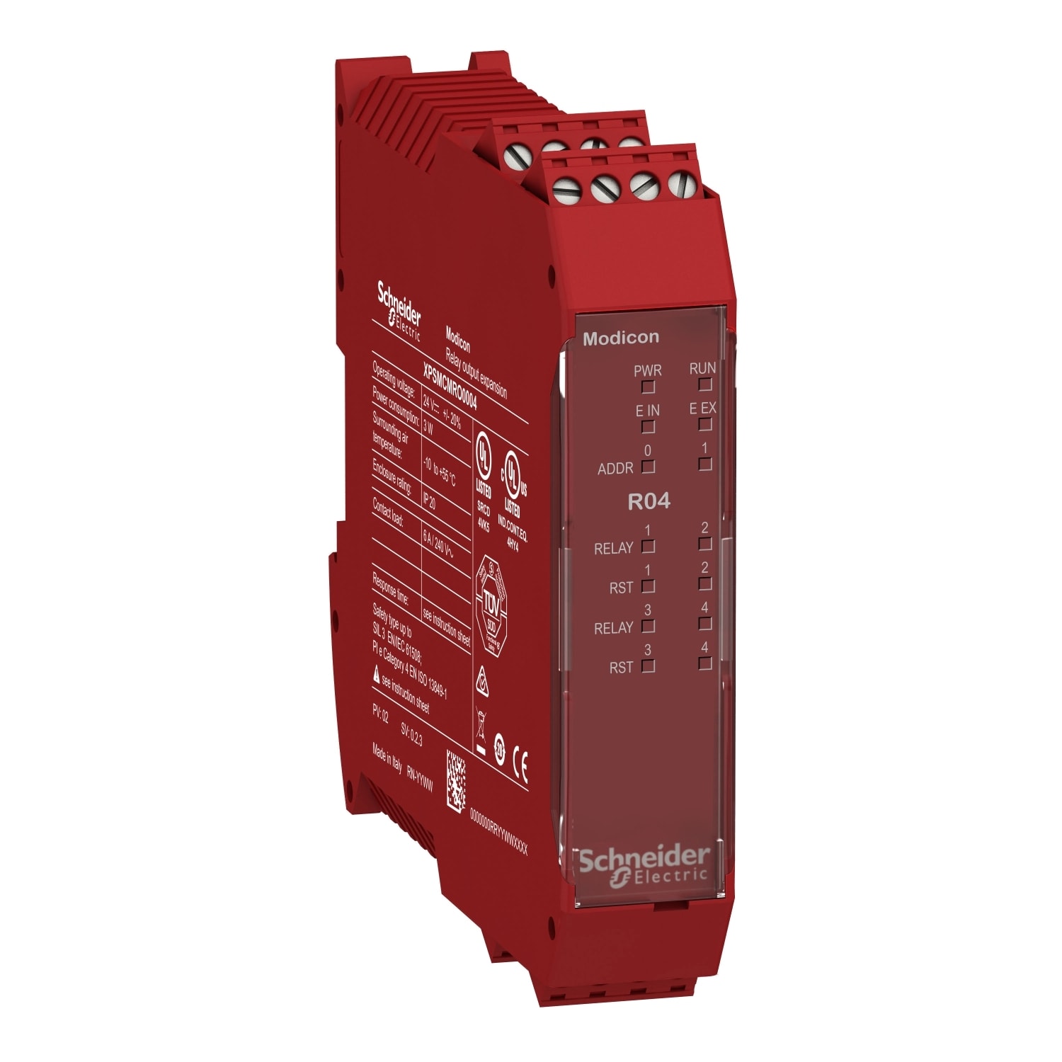 SCHNEIDER ELECTRIC - Modulo espansione di sicurezza, Modicon XPSMCM, 4 uscite a relè morsetti a vite