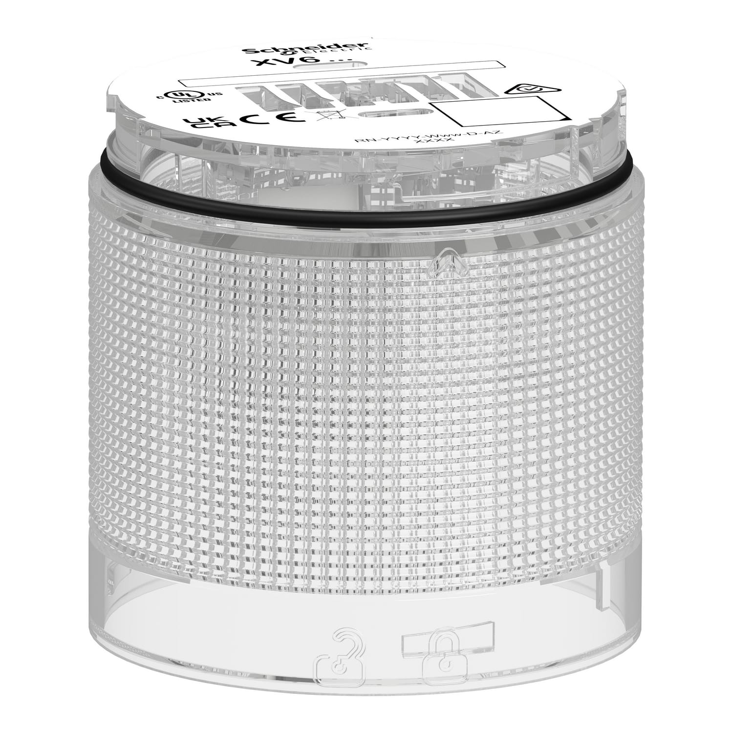SCHNEIDER ELECTRIC - Elemento luminoso, Harmony XV6, colonna luminosa modulare Ø60mm, bianco, lampeggiante