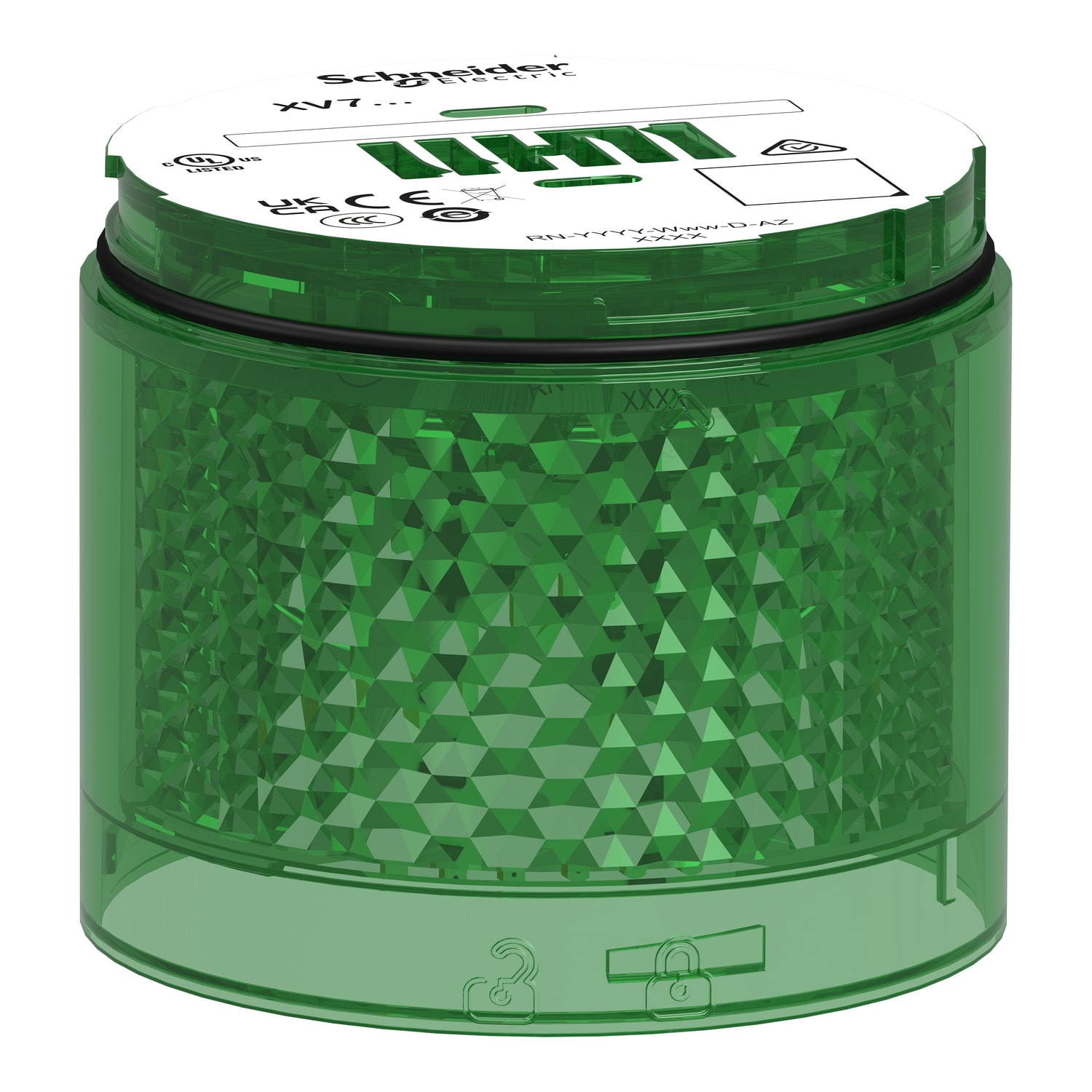 SCHNEIDER ELECTRIC - Elemento luminoso, Harmony XVB7, verde, Ø70mm, lampeggiante
