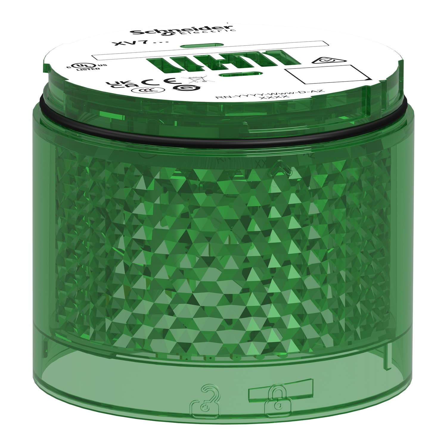SCHNEIDER ELECTRIC - Elemento luminoso, Harmony XVB7, verde, Ø70mm, lampeggiante